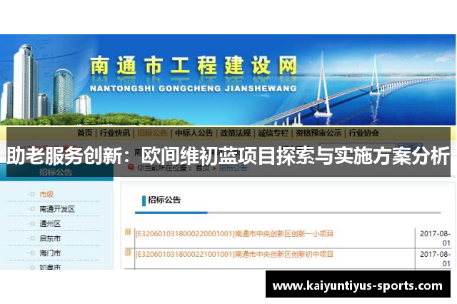 助老服务创新：欧间维初蓝项目探索与实施方案分析