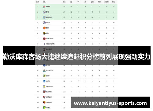 勒沃库森客场大捷继续追赶积分榜前列展现强劲实力